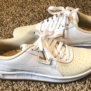 Puma California White/Cream Lace Up Sneakers (SIZE 9 for Women)